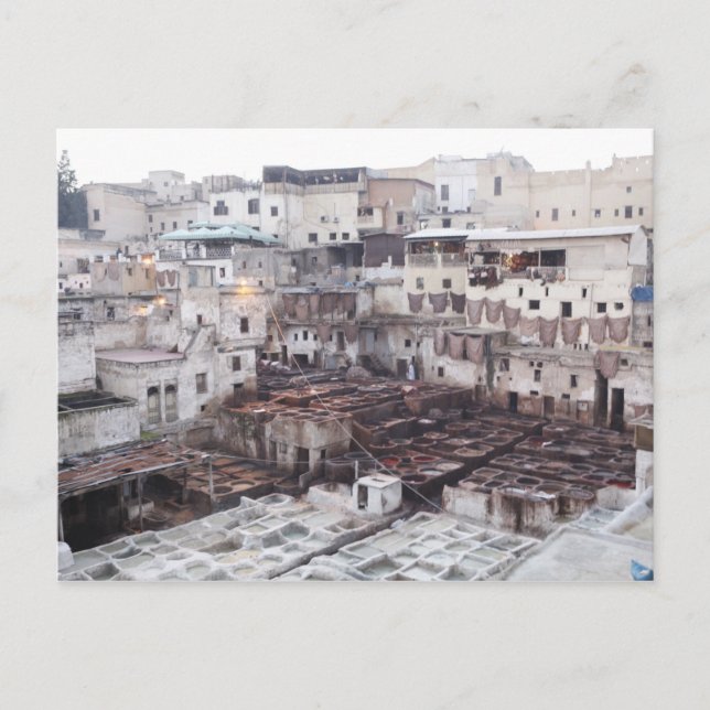 Fes Leather Tannery - Fes - Morocco - North Africa Postcard (Front)