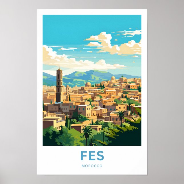 Fes Morocco Travel Print (Front)