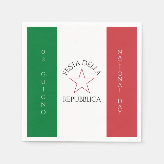 Festa della Repubblica National Day of Italy Flag Napkin (Front)