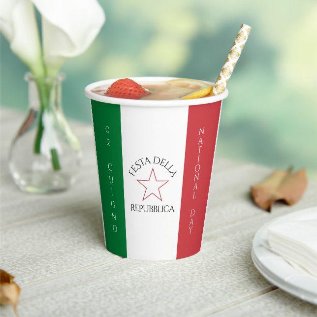 Festa della Repubblica National Day of Italy Flag Paper Cups (Insitu)