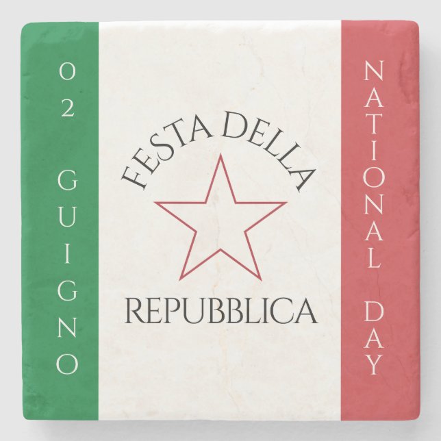 Festa della Repubblica National Day of Italy Flag Stone Coaster (Front)
