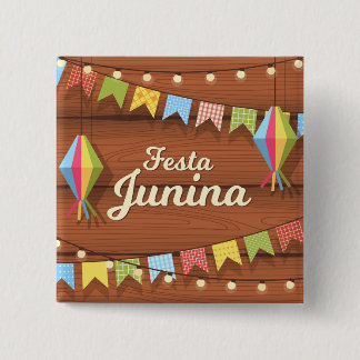 Festa Junina 15 Cm Square Badge