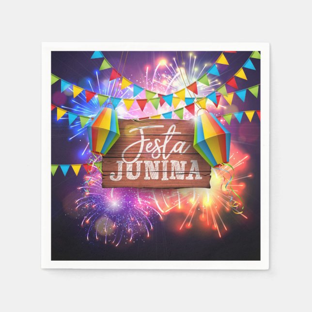 Festa Junina Fireworks Napkin (Front)