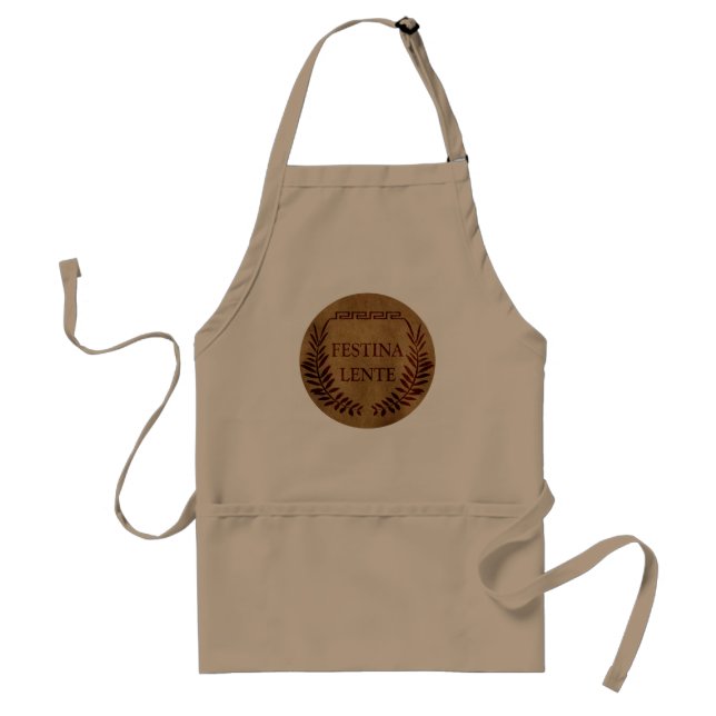 festina lente, latin phrase standard apron (Front)