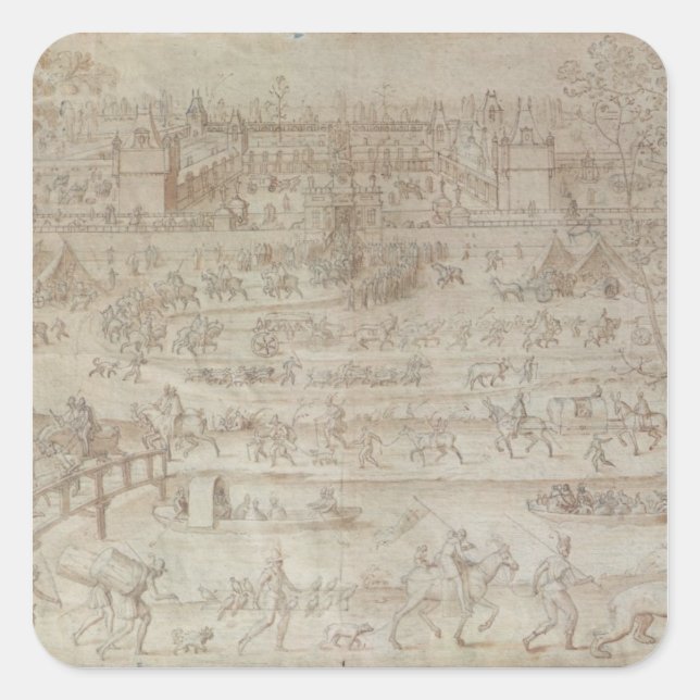 Festival at the Chateau d'Anet Square Sticker (Front)