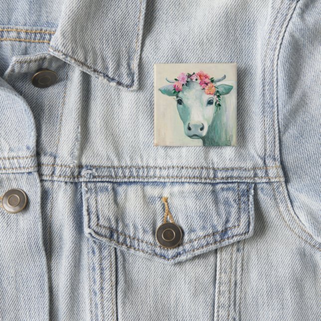 Festival Cow 15 Cm Square Badge (In Situ)