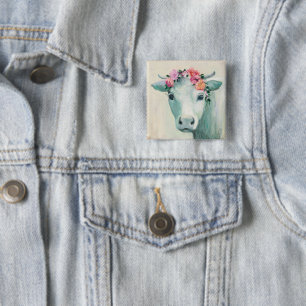 Festival Cow 15 Cm Square Badge