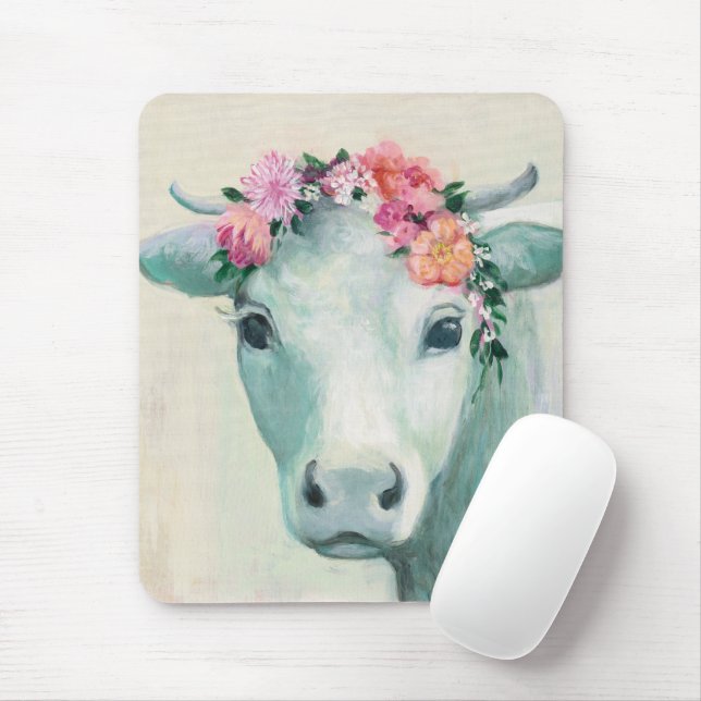 Festival Cow Mouse Mat (With Mouse)