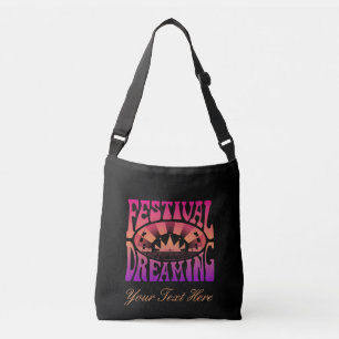 Festival Dreaming Retro Raspberry-Apricot-Plum Crossbody Bag