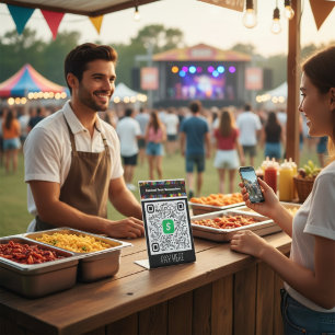 Festival Food Concessions Personalised Cash App  Pedestal Sign