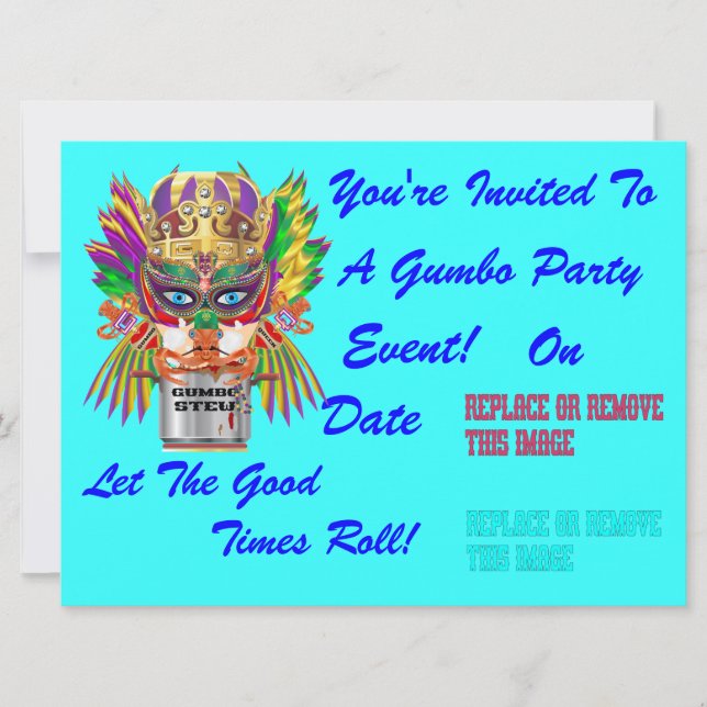 Festival Gumbo Queen View Hints please Invitation (Front)