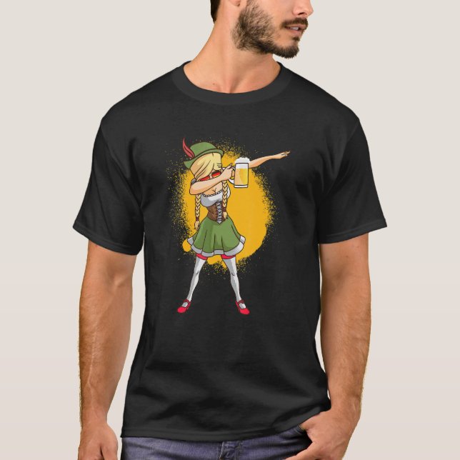 Festival October Dirndl Replacement Dabbing Waitre T-Shirt (Front)