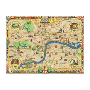 Festival of Britain: Guide to London Map Canvas Print