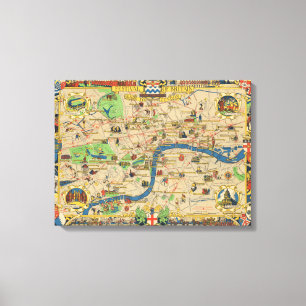 Festival of Britain: Guide to London Map Canvas Print
