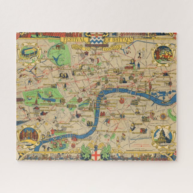 Festival of Britain: Guide to London Map Jigsaw Puzzle (Horizontal)