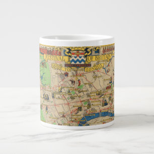 Festival of Britain: Guide to London Map Large Coffee Mug