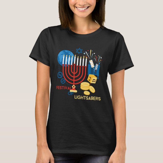 Festival Of Hanukiah  Hannukah Menorah Chanukah 20 T-Shirt (Front)