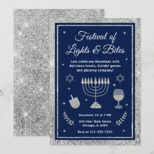 Festival of Lights & Bites Hanukkah Party Invitation