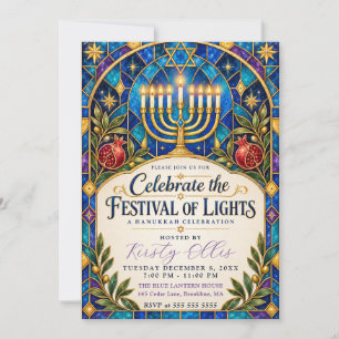 Festival of Lights Hanukkah Celebration Invitation