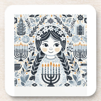 Festival of Lights: Hanukkah Sameach Stickers Coaster