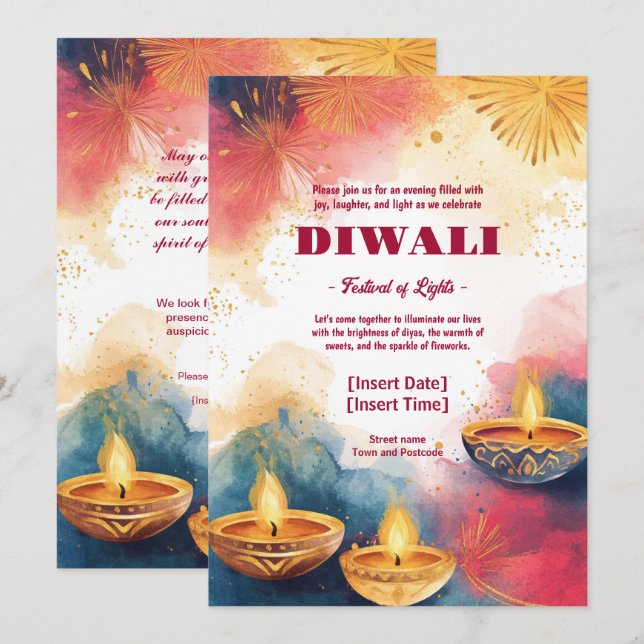 Festival of Lights Invitation (Front/Back)