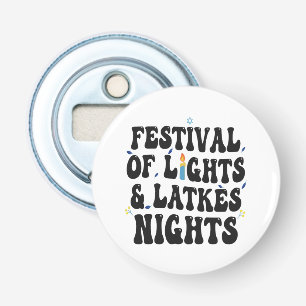 Festival Of Lights & Latkes Nights Funny Hanukkah Bottle Opener