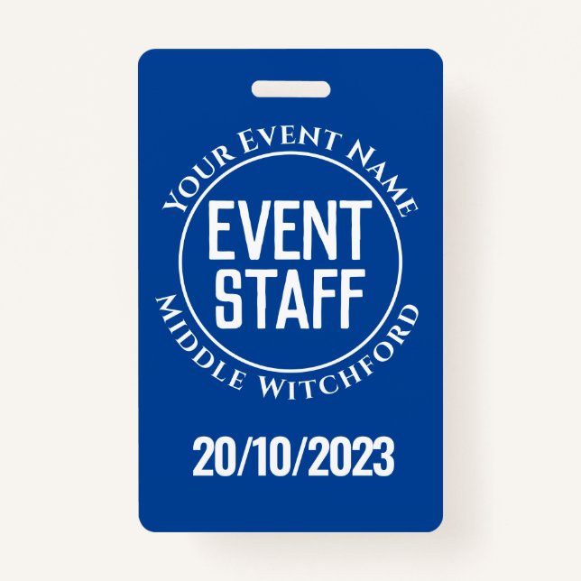 Festival or Other Event Staff Official Badge ID Badge (Front)