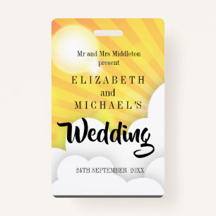 Festival Theme Fun Wedding Invitation ID Badge