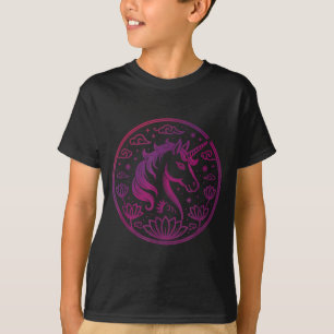Festive 2026 Horse Year Girl Loves Unicorn Kung Fu T-Shirt
