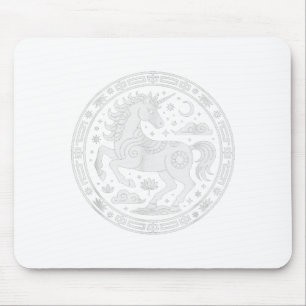 Festive 2026 Unicorn Year Of The Horse Zodiac Girl Mouse Mat