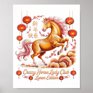 Festive 2026 Year Of Crazy Horse Lady Club Lunar R Poster