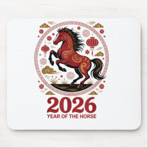 Festive 2026 Year Of Horse Fortune Cowgirl Lunar R Mouse Mat