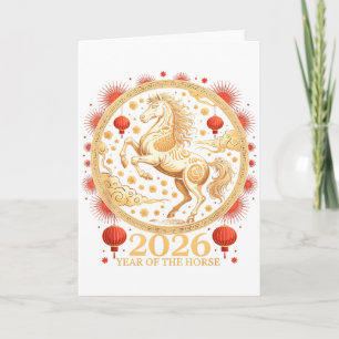Festive 2026 Year Of The Horse Lunar Girl Zodiac C Card