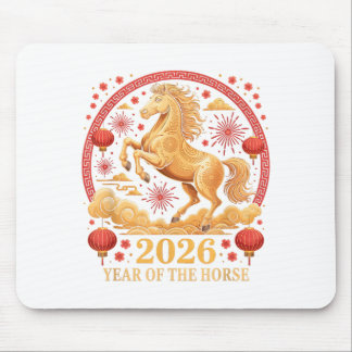 Festive 2026 Year Of The Horse Zodiac Cowgirl Fort Mouse Mat