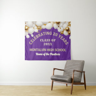 Festive 20th Class Reunion Party Tapestry