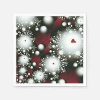 Festive 2 Winter Snowflakes Fine Fractal Art Napkin
