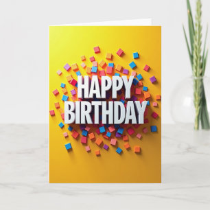 Festive 3D Blocks Birthday Card