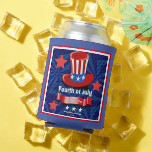 Festive 4th of July Holiday Party Insulated Can Cooler