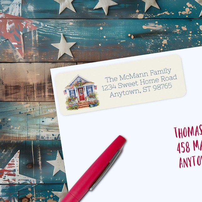Festive 4th of July Patriotic (Festive 4th of July Patriotic Return address label)