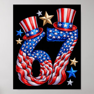 Festive 67 Aamerican Flag Usa Kids Humour Poster
