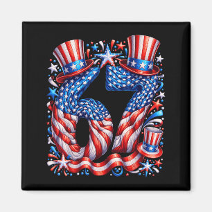 Festive 67 Meme Aamerican Flag Usa Magnet