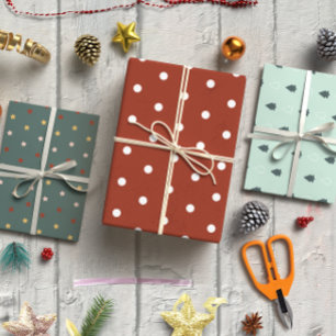 Festive Abstract Christmas set of 3  Wrapping Paper Sheet