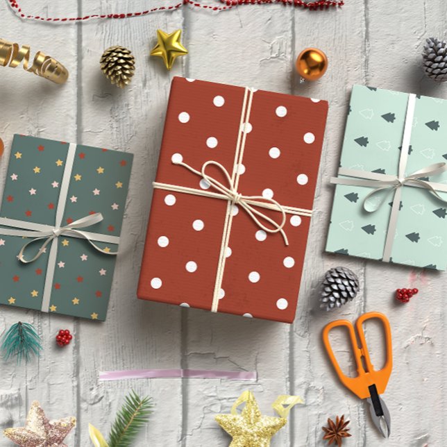 Festive Abstract Christmas set of 3  Wrapping Paper Sheet (Festive Abstract Christmas set of 3 Wrapping Paper Sheet)