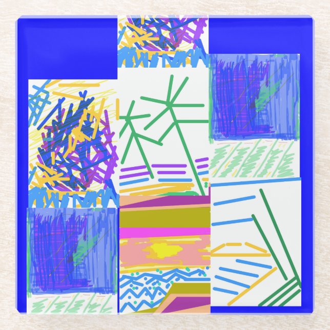 Festive Abstract  Glass Coaster (Front)