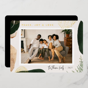 Festive Abstract Photo Foil Holiday Card
