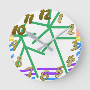 Festive Abstract  Round Clock