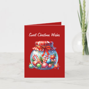 Festive add message Christmas candy Holiday Card