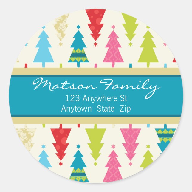 FESTIVE ADDRESS LABELS :: :: patternedxmastree 1P (Front)