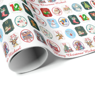 Festive Advent Calendar Wrapping Paper