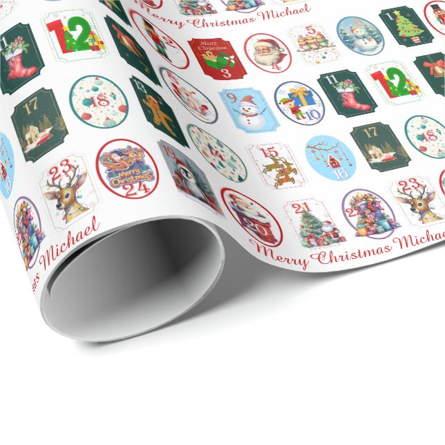 Festive Advent Calendar Wrapping Paper (Roll Corner)
